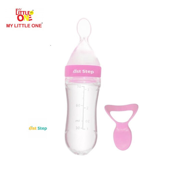 1st Step Squeezy Silicone Feeder (One Hand Feeding, Protective Cover, Easy To Squeeze, All In One Feeding, Non Spill, Soft Tip ) 6m+,90 Ml