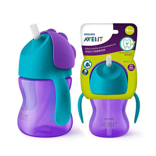 Philips Avent - Straw Cup 9+ Months 200 Ml ,#1 Brand Recommended By Moms Worlwide, Tested For Assured Safety , Purple