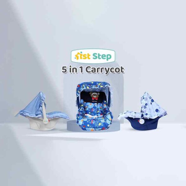 1st Step 5 In 1 Carrycot With Anti-mosquito Mesh - Blue