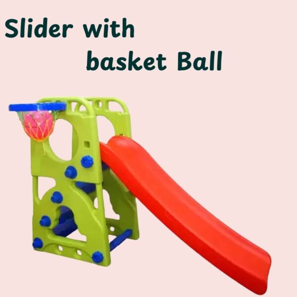 Slide with Basketball Hoop and Ball